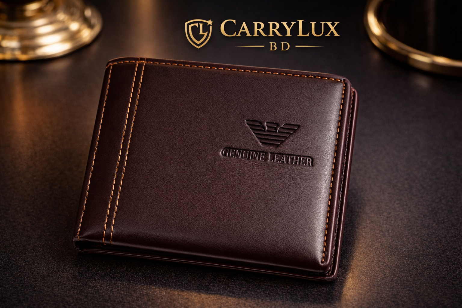 Premium Genuine Leather Bi-fold Men's Wallet - Elegant Chocolate Brown